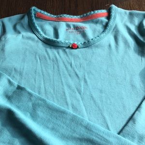 Light Turquoise Mini Boden Long Sleeve Tee